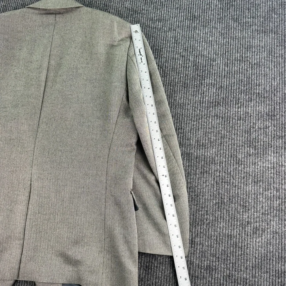 Jos A Bank Signature Sport Coat 46R Silk Camel Hair Herringbone Gray Blazer